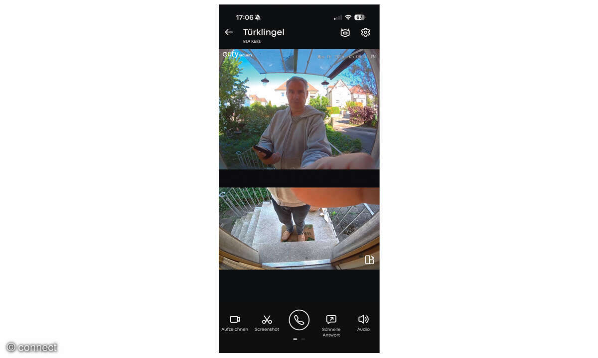 Eufy Video Doorbell E340 im Test: Screenshot App