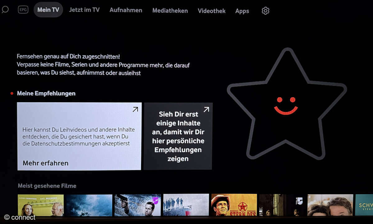 Vodafone GigaTV Home Net im Test: Screenshot MeinTV