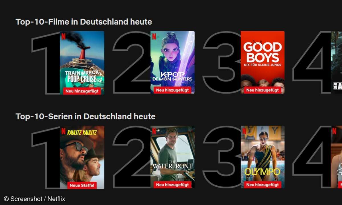 Die aktuellen Top 10 auf Netflix.