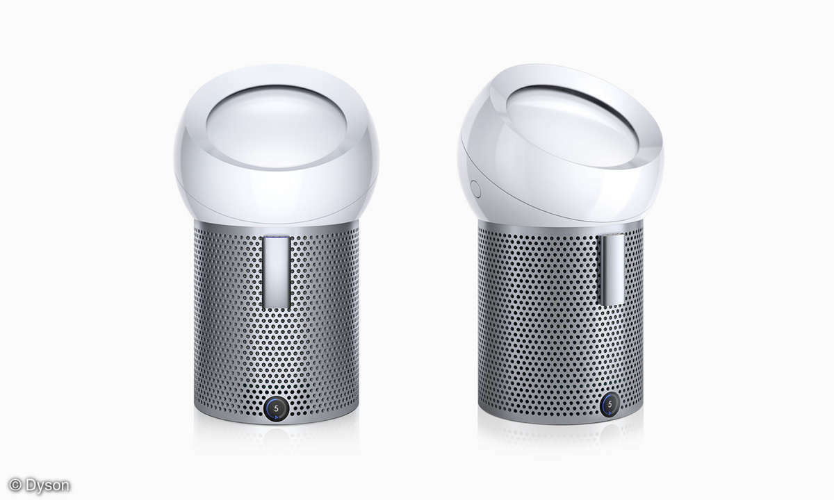 Der Dyson BP04 unterscheidet sich durch sein tonnenförmiges Design von typischen Dyson-Ventilatoren.