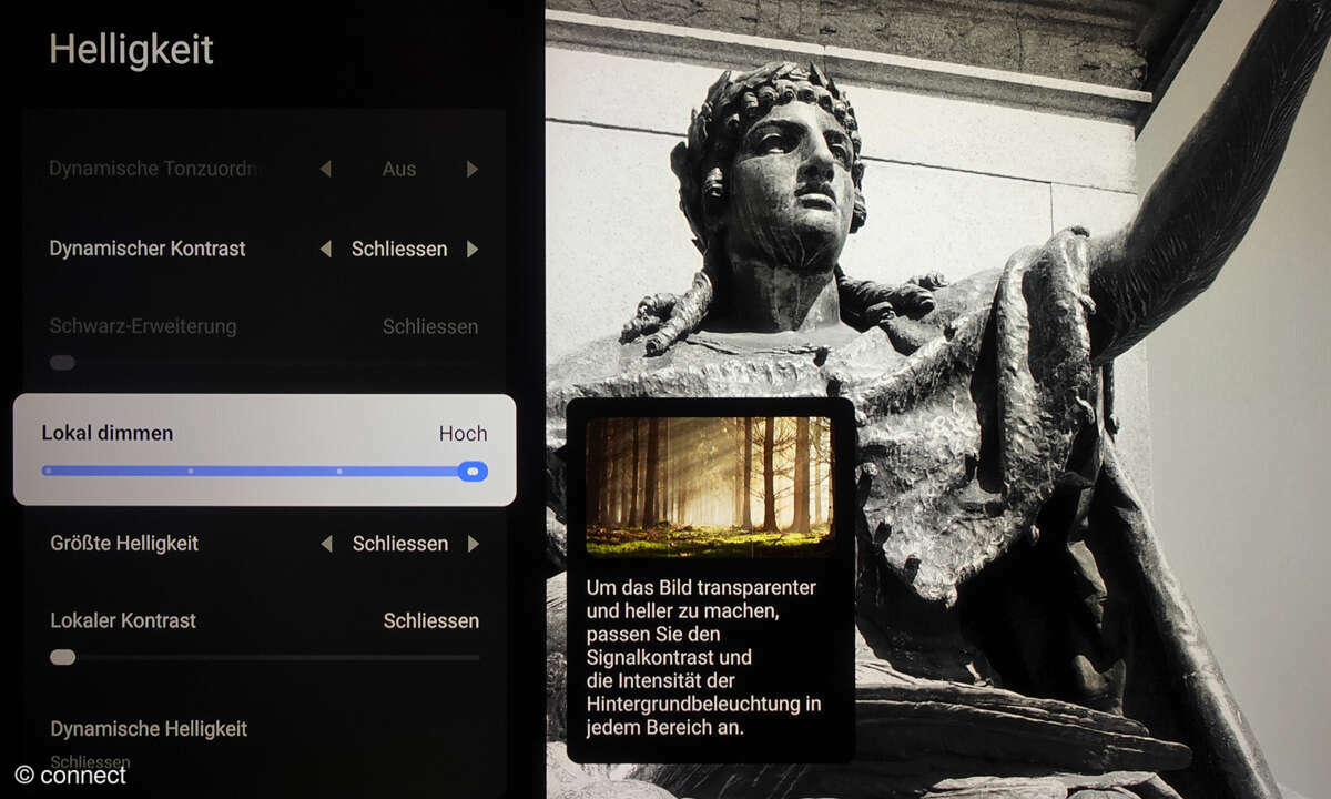 TCL 65C7K im Test: Screenshot Bildeinstellungen
