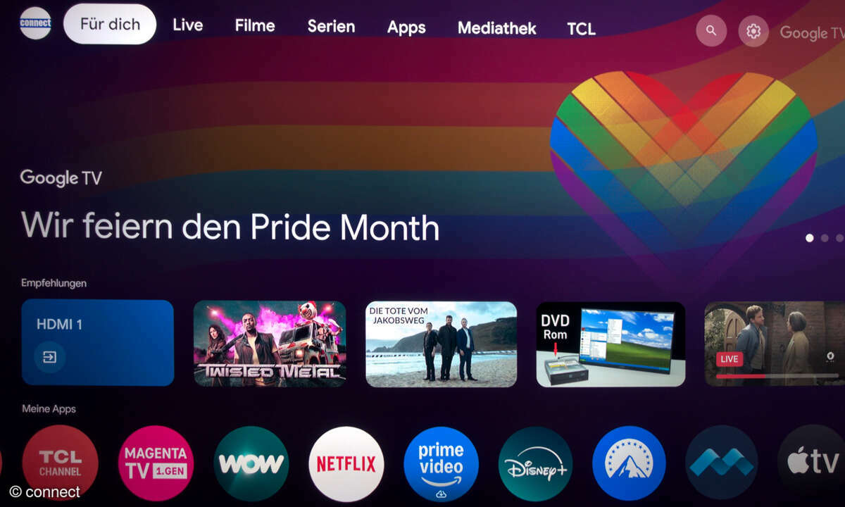 TCL 65C7K im Test: Screenshot Schnelleinstellungen