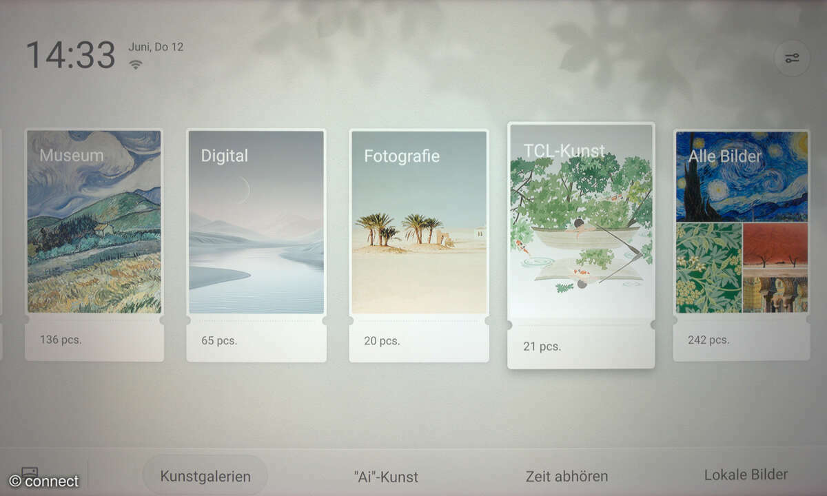 TCL 65C7K im Test: Screenshot Kunstmodus