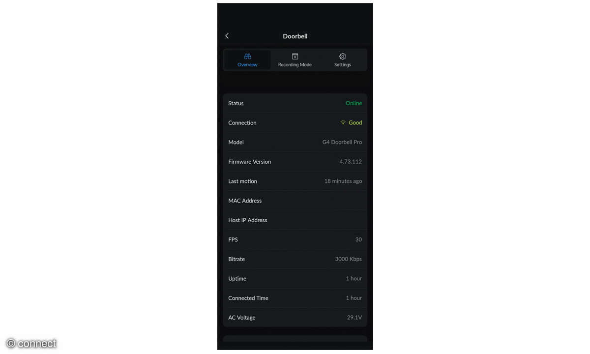 Ubiquiti UVC-G4 Doorbell Pro im Test: App Screenshot