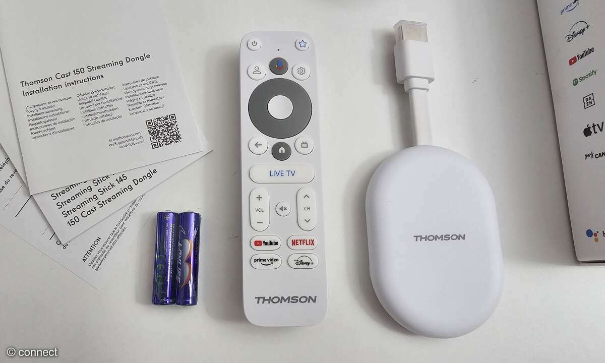 Dongle und Fernbedienung sind wertig verarbeitet und bieten per Google TV Zugriff auf und Steuerungsmöglichkeiten für nahezu alle Streaming-Wege.