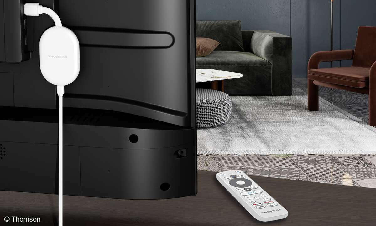 Der Go Cast 150 von Thomson findet unauffälig hinter dem TV einen Steckplatz und eröffnet Ihnen modernes smartes Fernsehen.