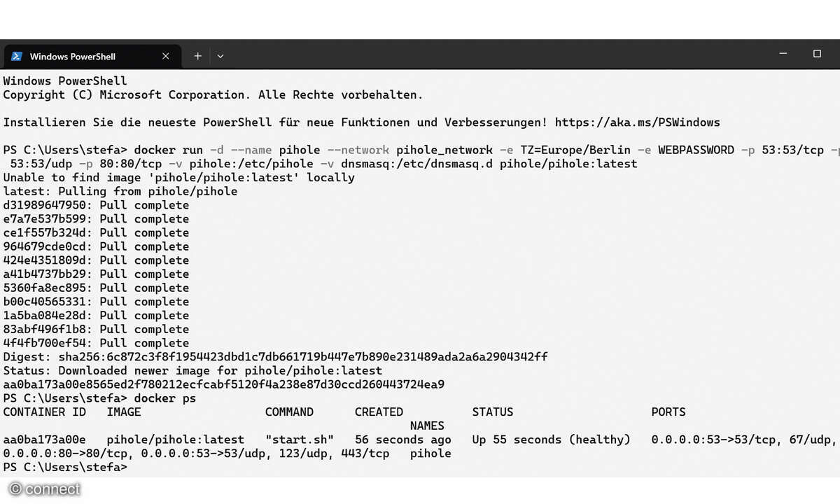 Homeserver Screenshot powershell pi hole 2