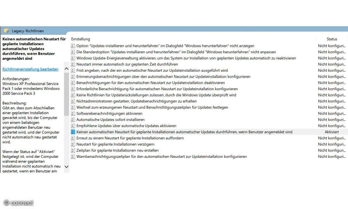 Homeserver Screenshot Legacy-Richtlinien