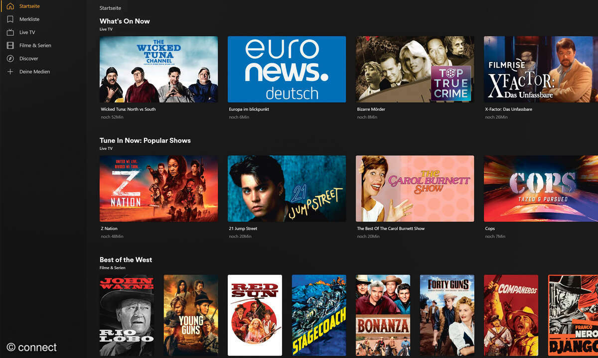 Mediaserver im Heimnetz: Screenshot Plex Oberfläche