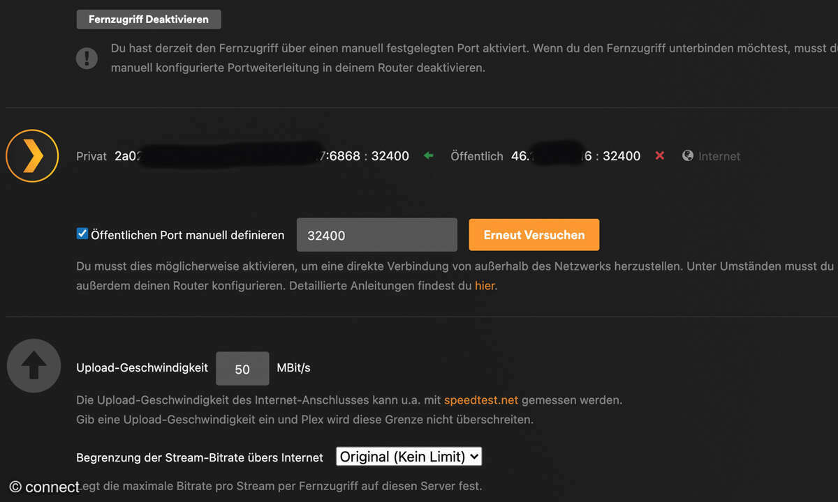 Mediaserver im Heimnetz: Screenshot DNLA aktivieren
