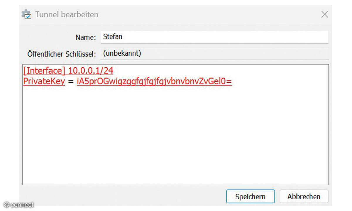 Homeserver Screenshot Adresse Heimserver bearbeiten WireGuard