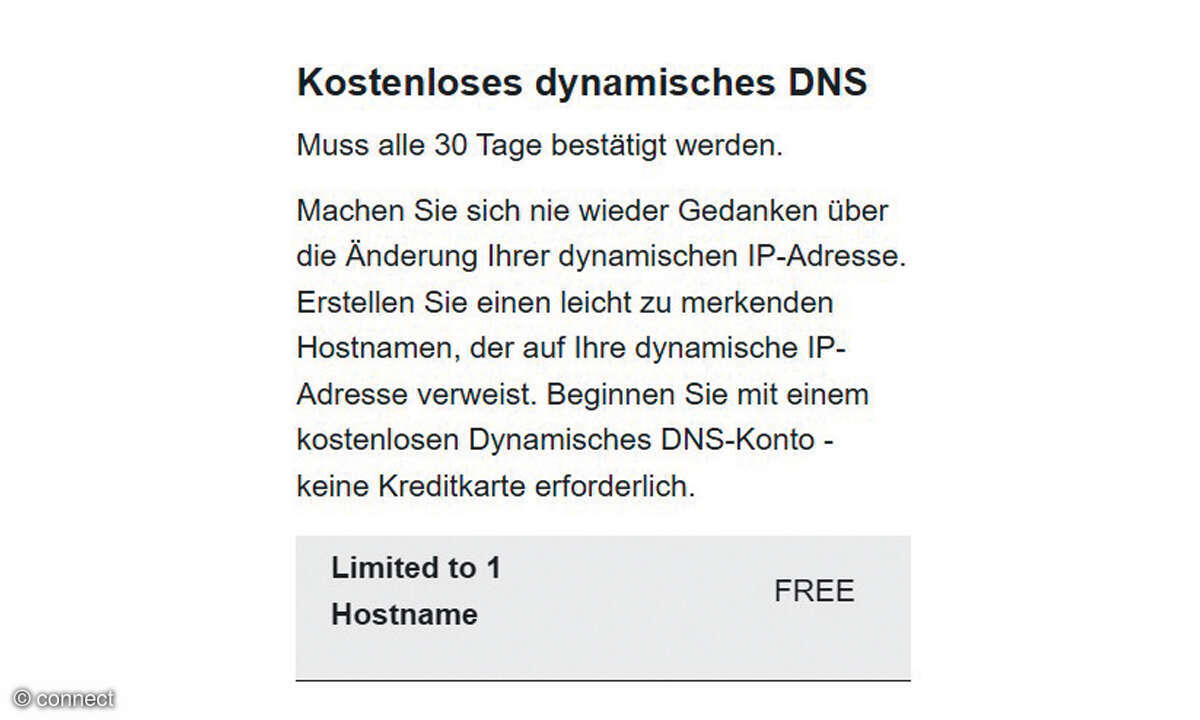 Homeserver Screenshot kostenloses Dynamisches DNS