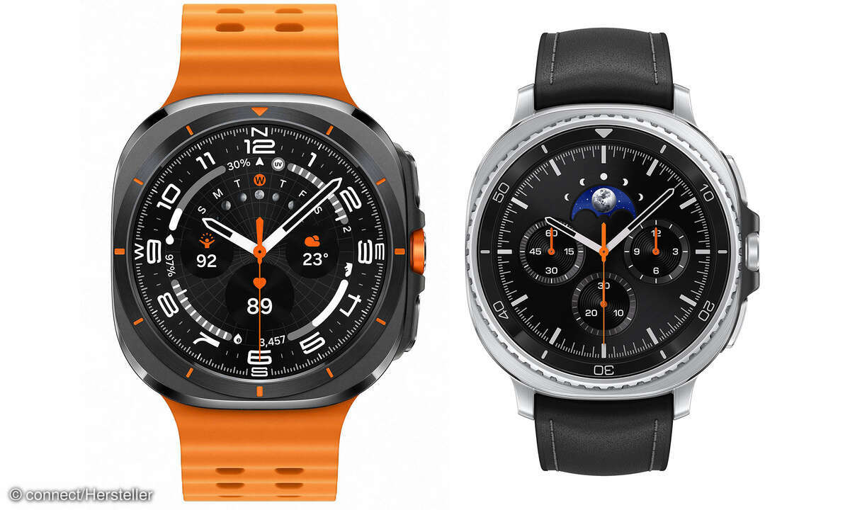 Samsung Galaxy Watch 8 Classic versus Watch Ultra vorne
