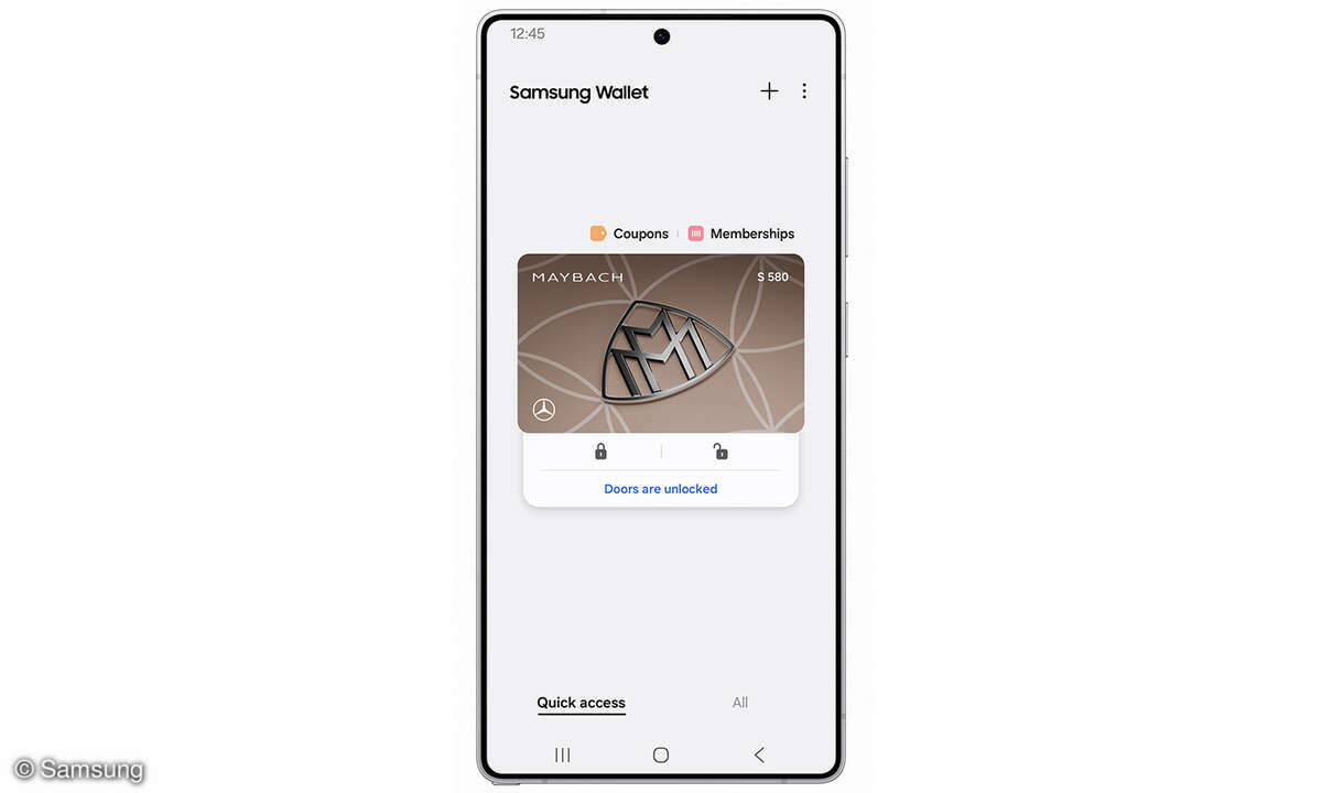 Samsung Wallet Mercedes-Benz Autoschlüssel