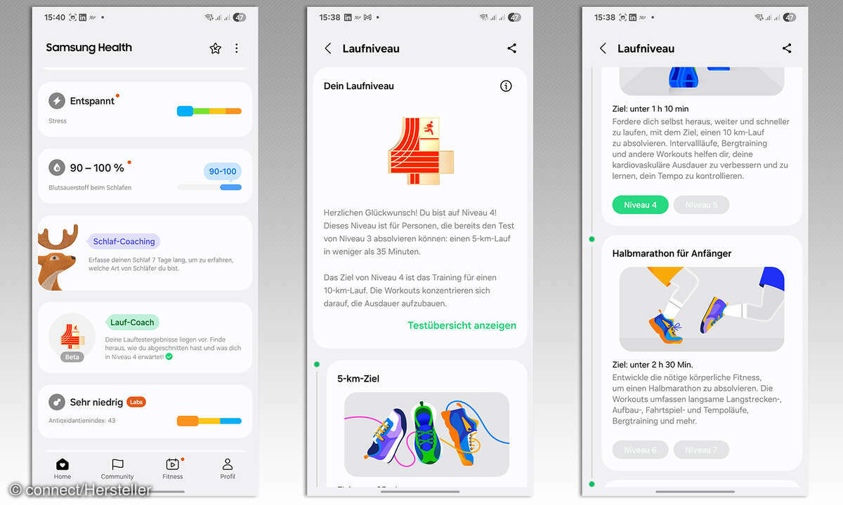 Samsung Galaxy Watch 8 Test Screens Health App