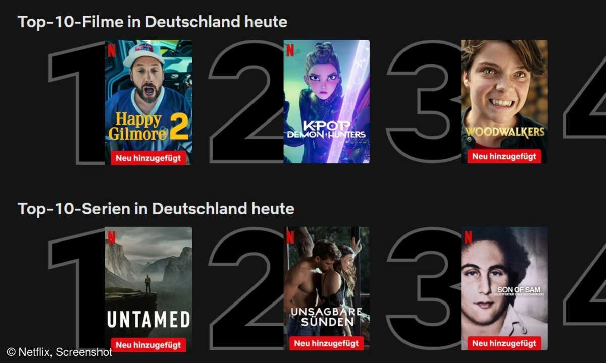 Die aktuellen Top 10 auf Netflix.