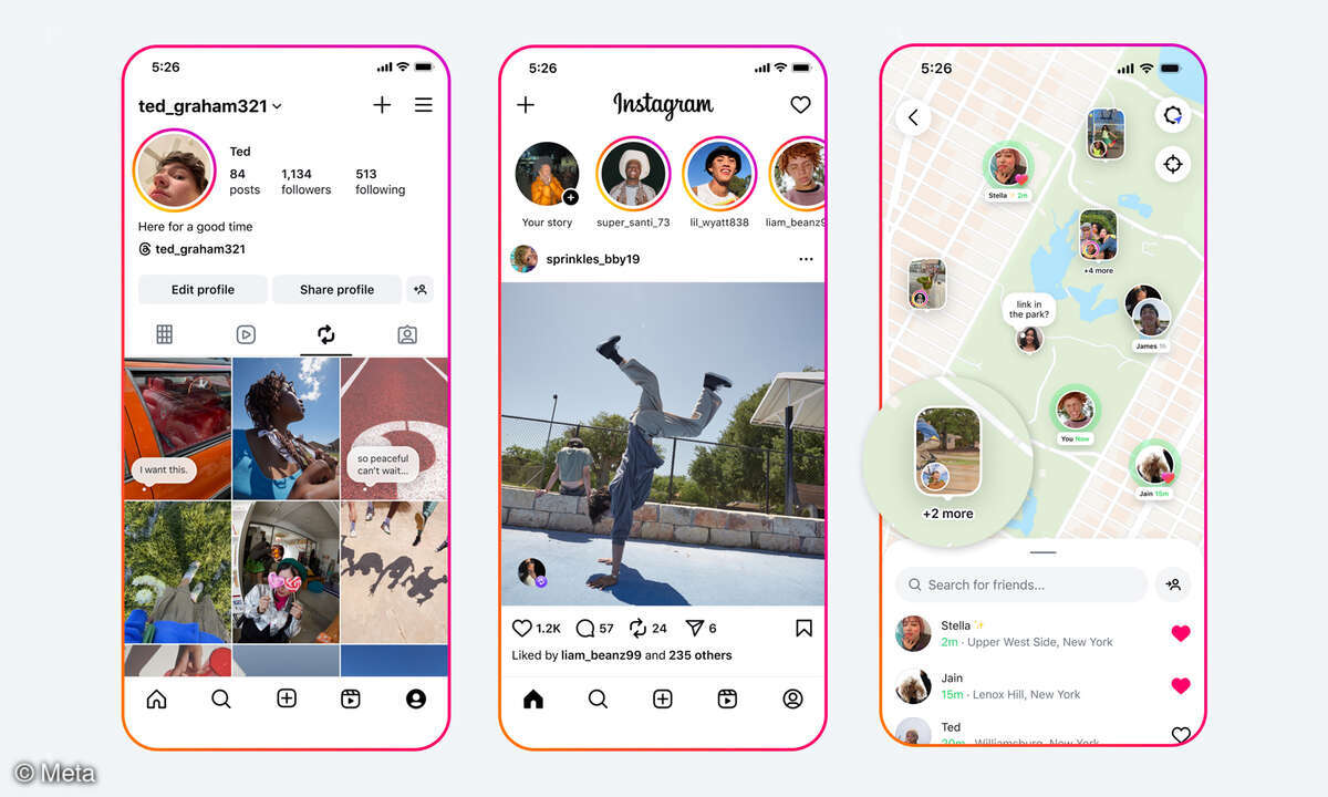 Instagram Reposts und Standortfreigabe