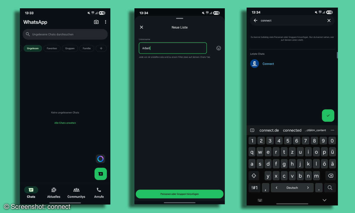 WhatsApp-Liste anlegen