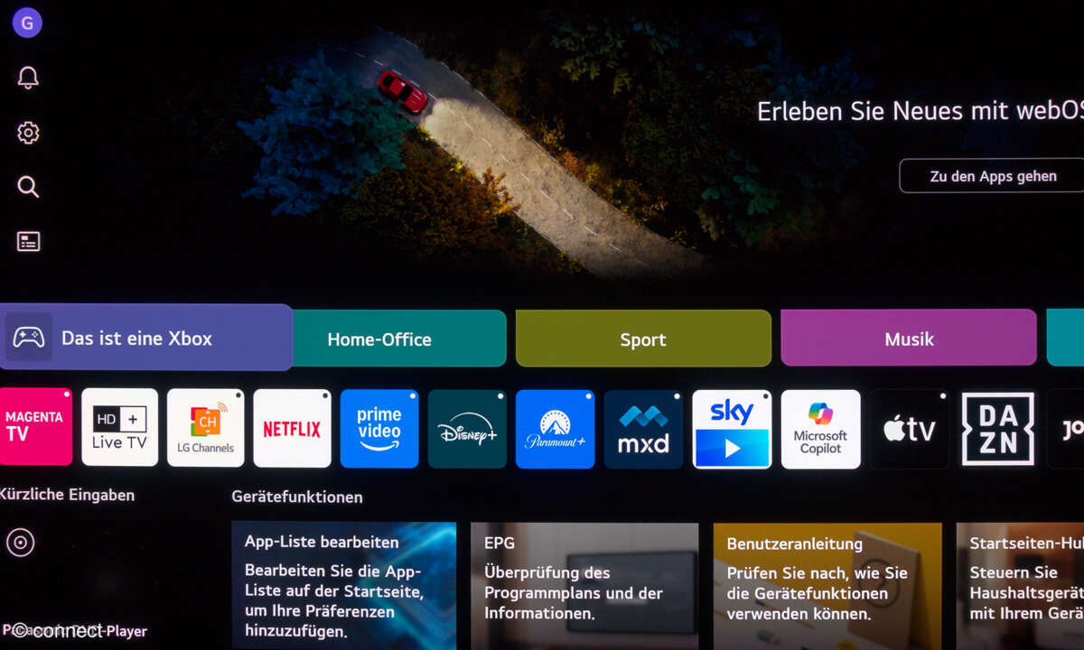 LG OLED77G58LW im Test: Screenshot Menü