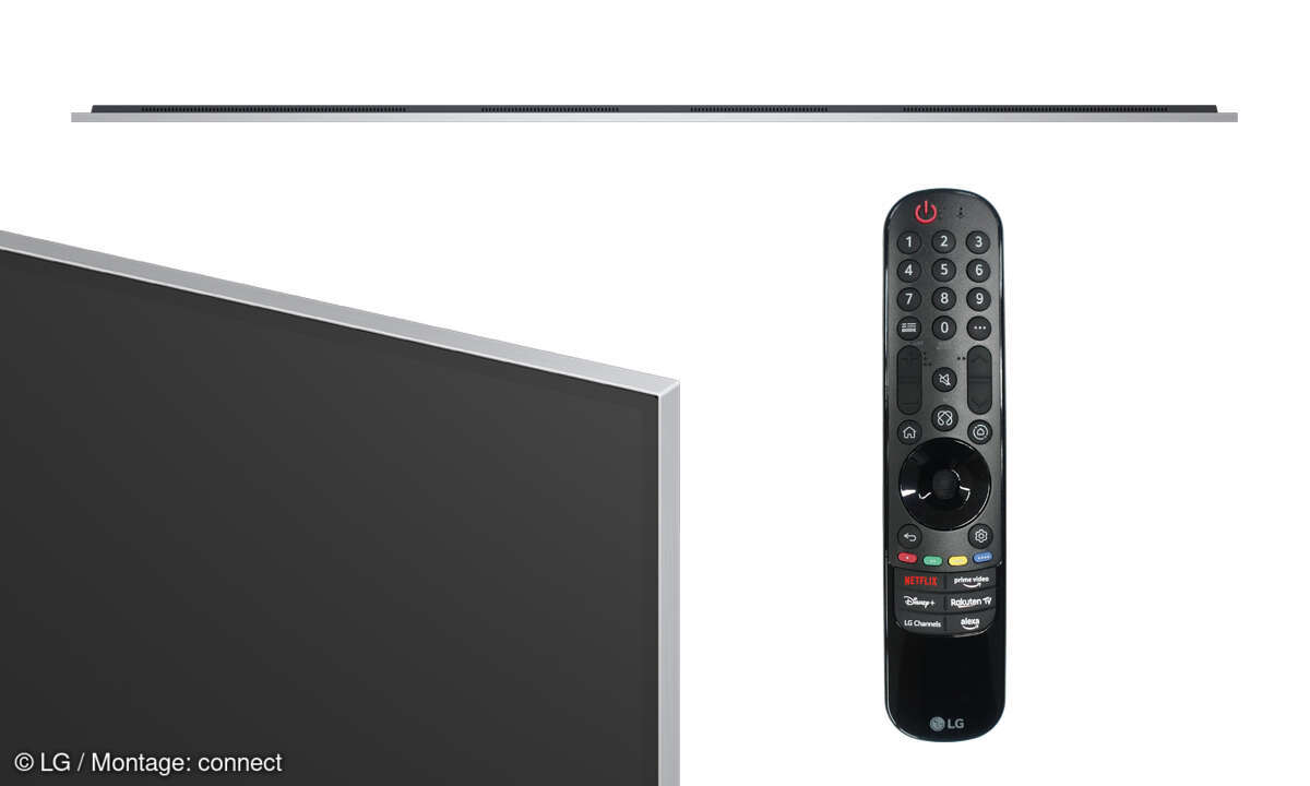 LG OLED77G58LW im Test: Ansichten und Fernbedienung
