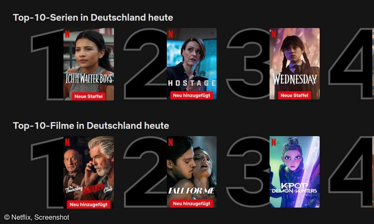 Die aktuellen Top 10 auf Netflix.