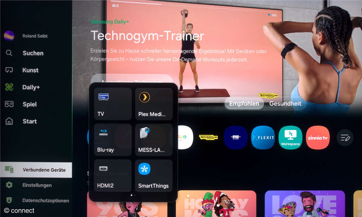 Samsung GQ55Q8F im Test: Screenshot Daily+