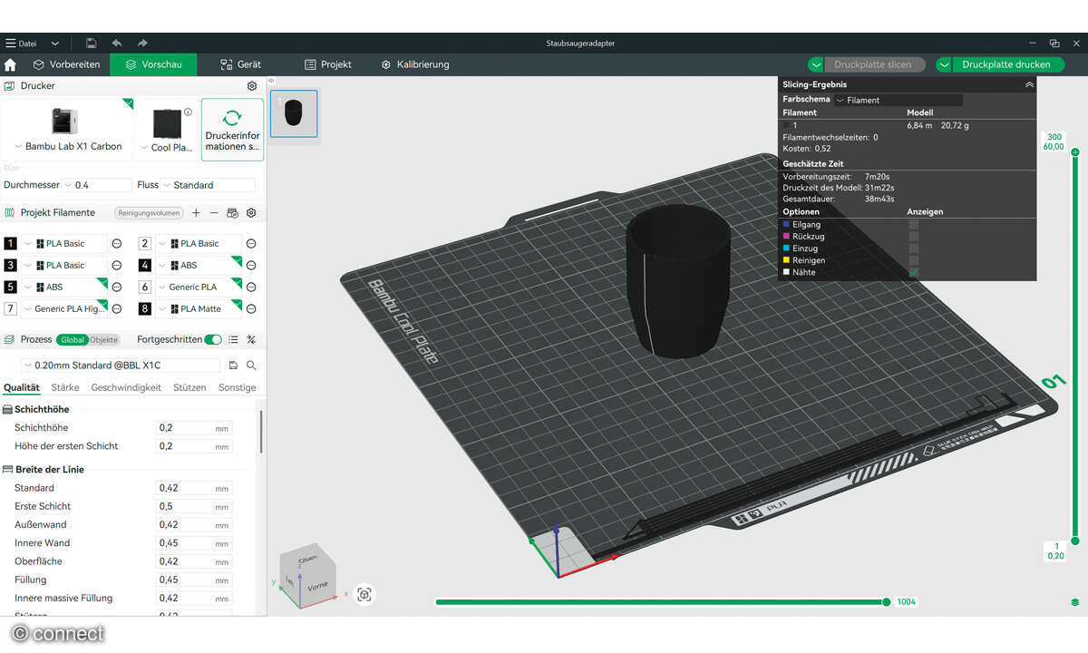 Workshop: 3D-Modelle mithilfe von KI konstruieren - Screensnhot Babmulabs Slicer
