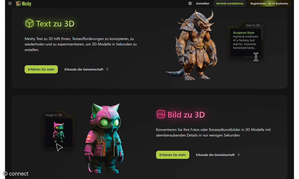 Workshop: 3D-Modelle mithilfe von KI konstruieren - Screensnhot Meshy
