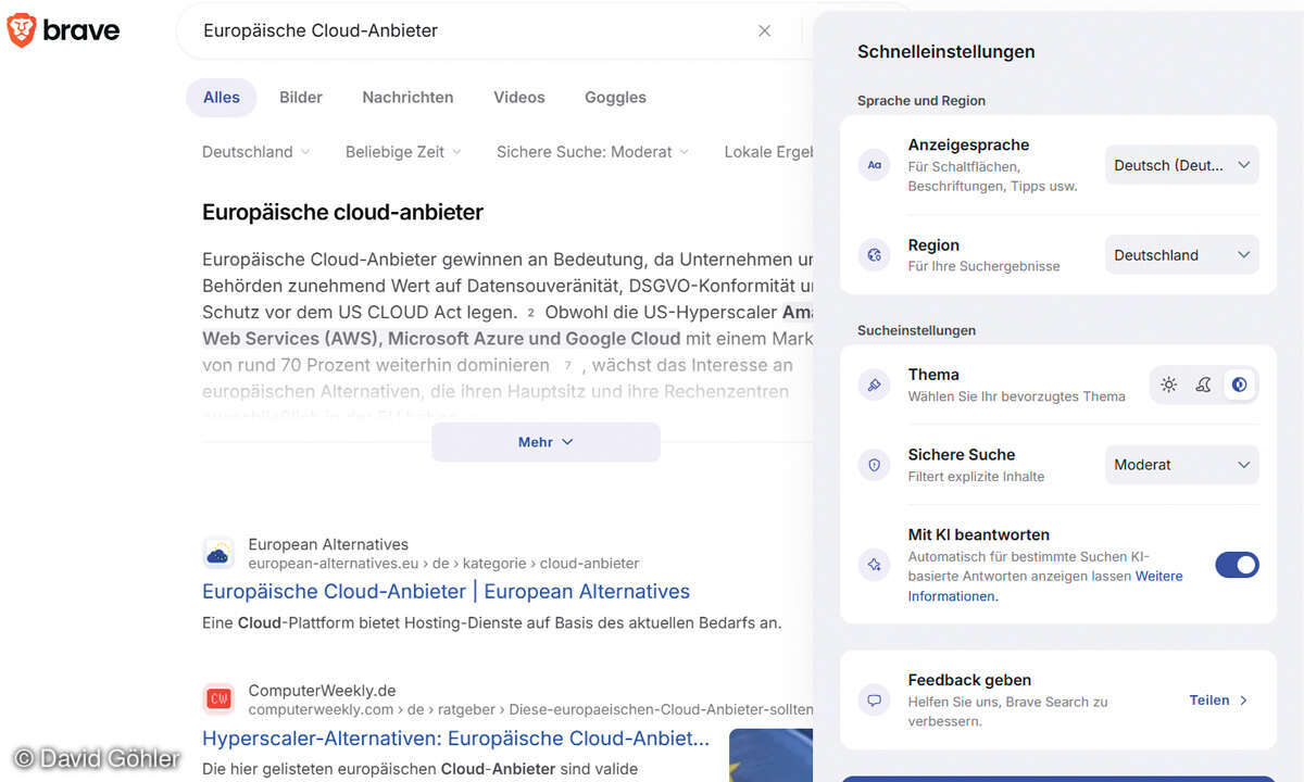 Europäische Alternativen zu US-Software- & Cloud-Anbietern: Screenshot Browser Brave