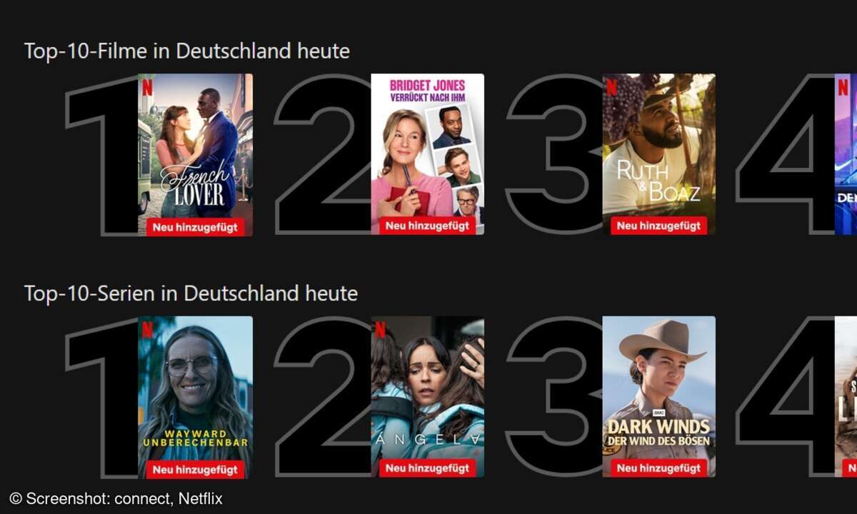 Die aktuellen Top 10 auf Netflix.