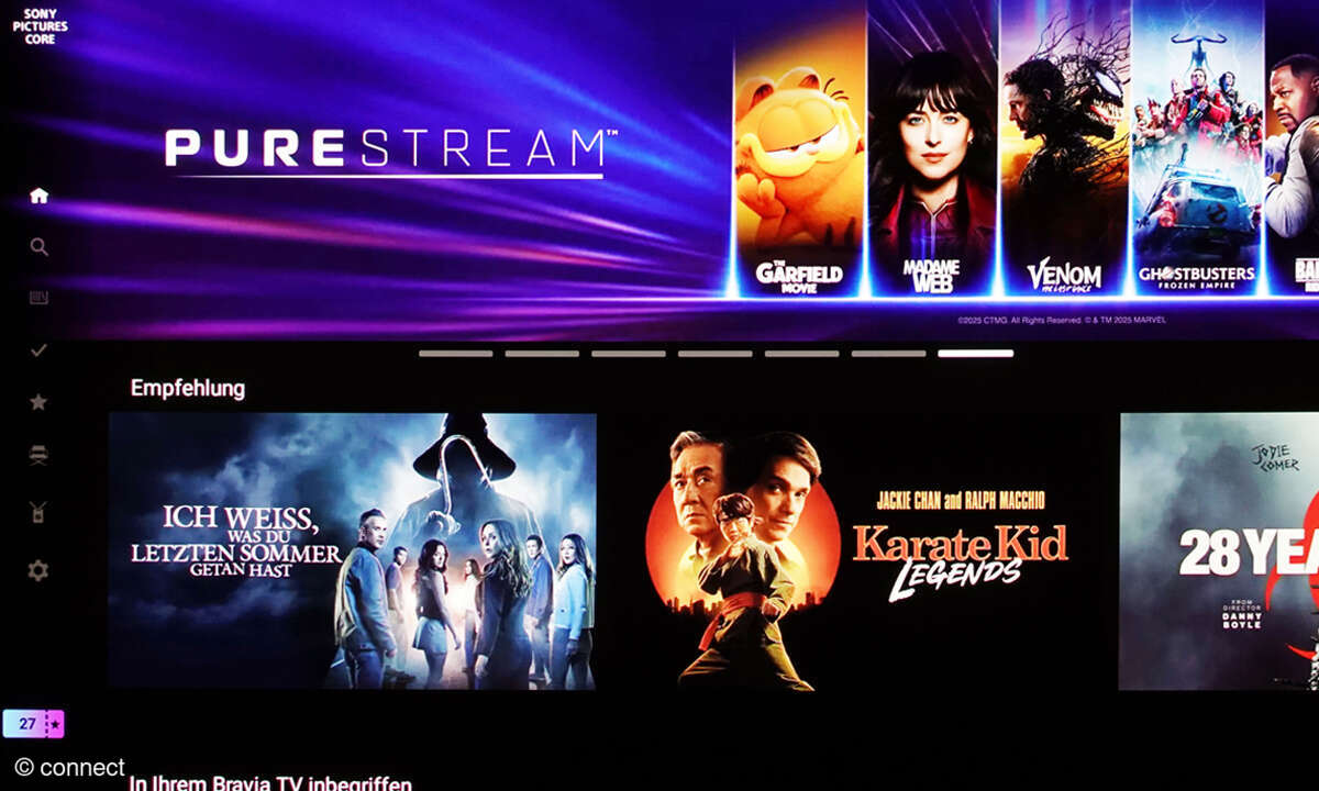 Sony Bravia 8 II im Test: Screenshot Streamingdienst Sony Pictures Core