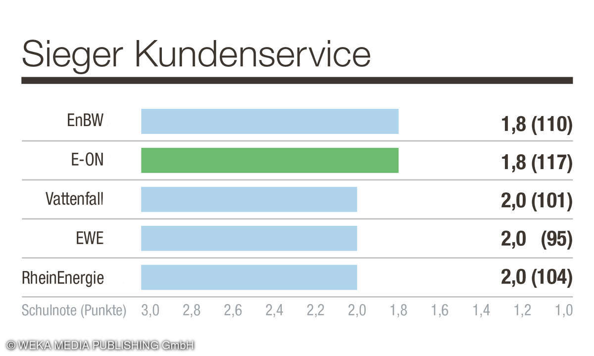 1. Platz in der Kategorie Kundenservice, Kundenbarometer Stromanbieter, D, 2025.