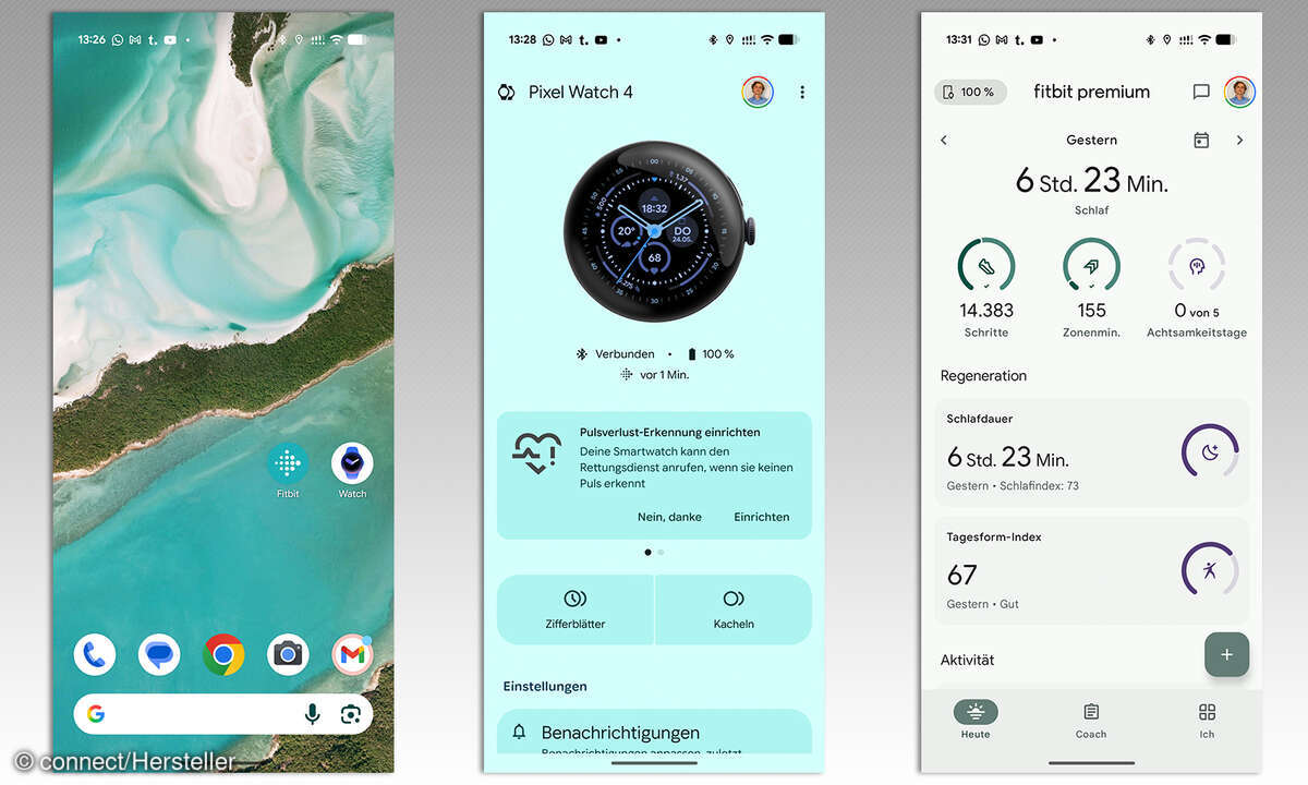Google Pixel Watch 4 Test Screenshots Apps