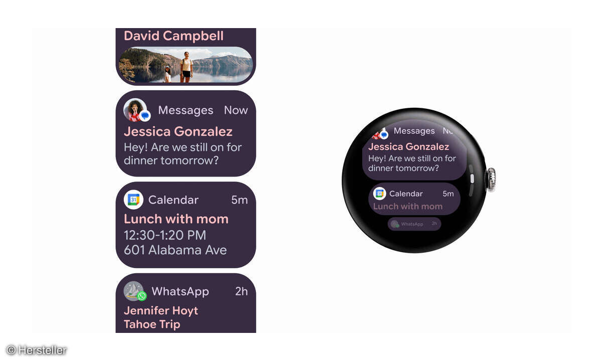Google Pixel Watch 4 Test Screens Oberfläche
