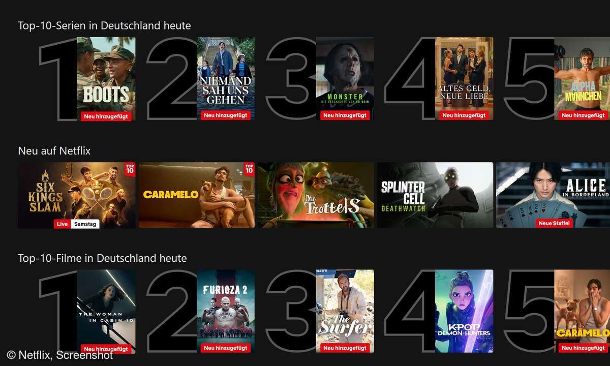 Die aktuellen Top 10 auf Netflix.