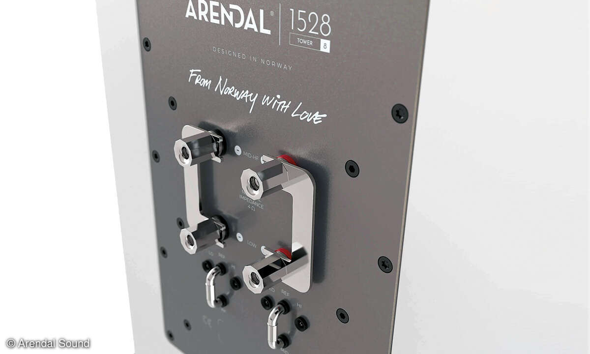 Standlautsprecher Arendal 1528 Tower 8 Detailansicht: Anschlussfeld