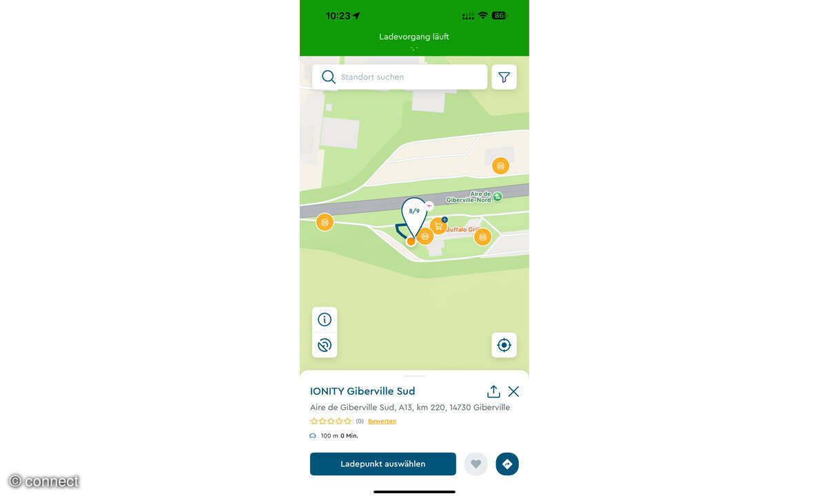 Ladenetztest 2025: Elektromobilitäts-Provider (EMP) im Test: Screenshot ChargeNow