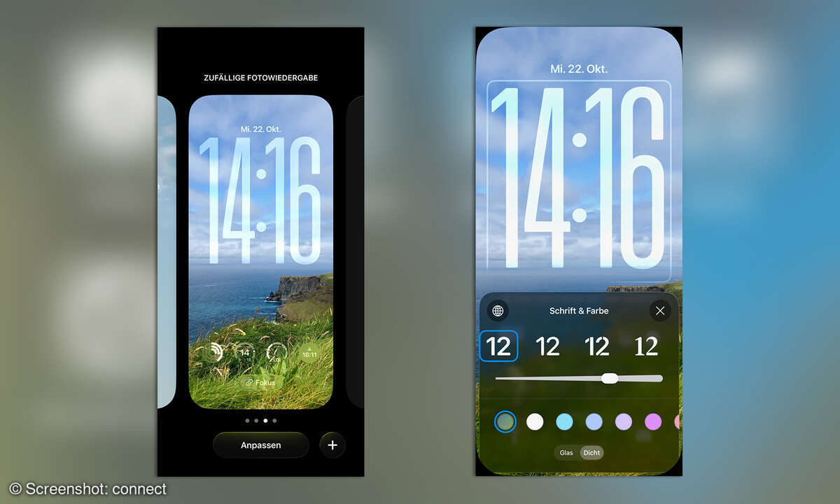 iOS 26 Liquid Glass Sperrbildschirm