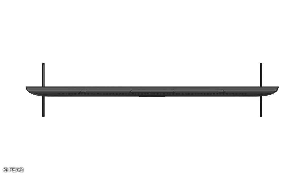 Die Draufsicht zeigt ein schönes schmales Design, ohne Geschnörkel.