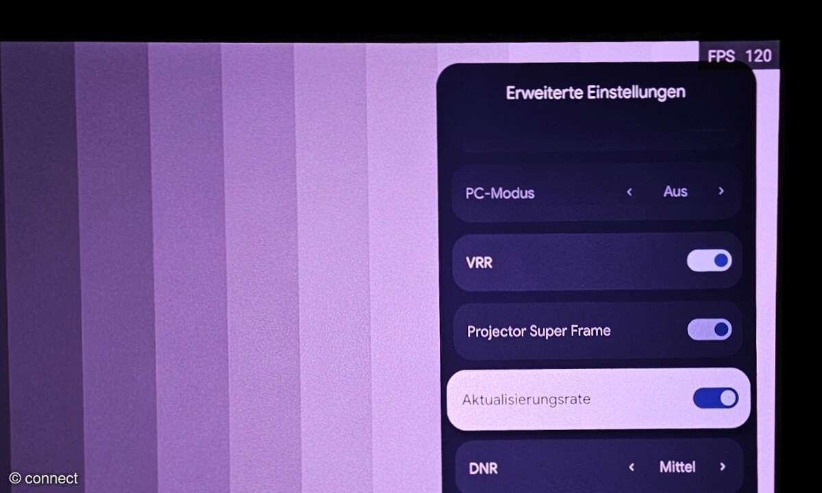 Projector Super Frame muss eingeschaltet sein, um VRR zu ermöglichen.