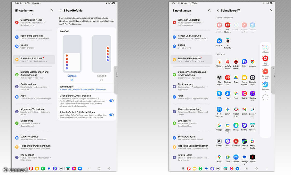 Samsung Galaxy Tab S10 Lite 5G Test Screenshots S Pen Features