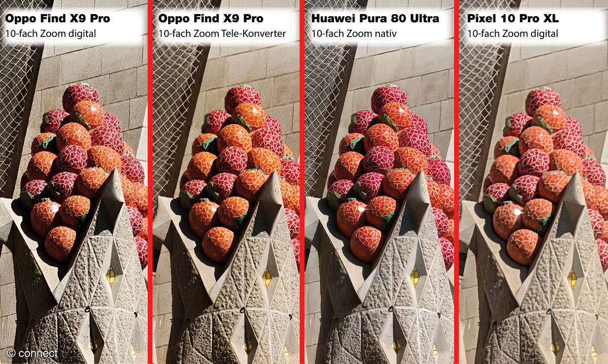 Oppo Find X9 Pro Tele-Konverter Bildvergleich 10x-Zoom