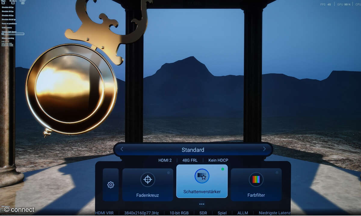 Philips 65OLED810 im Test: Screenshot Gaming-OSD