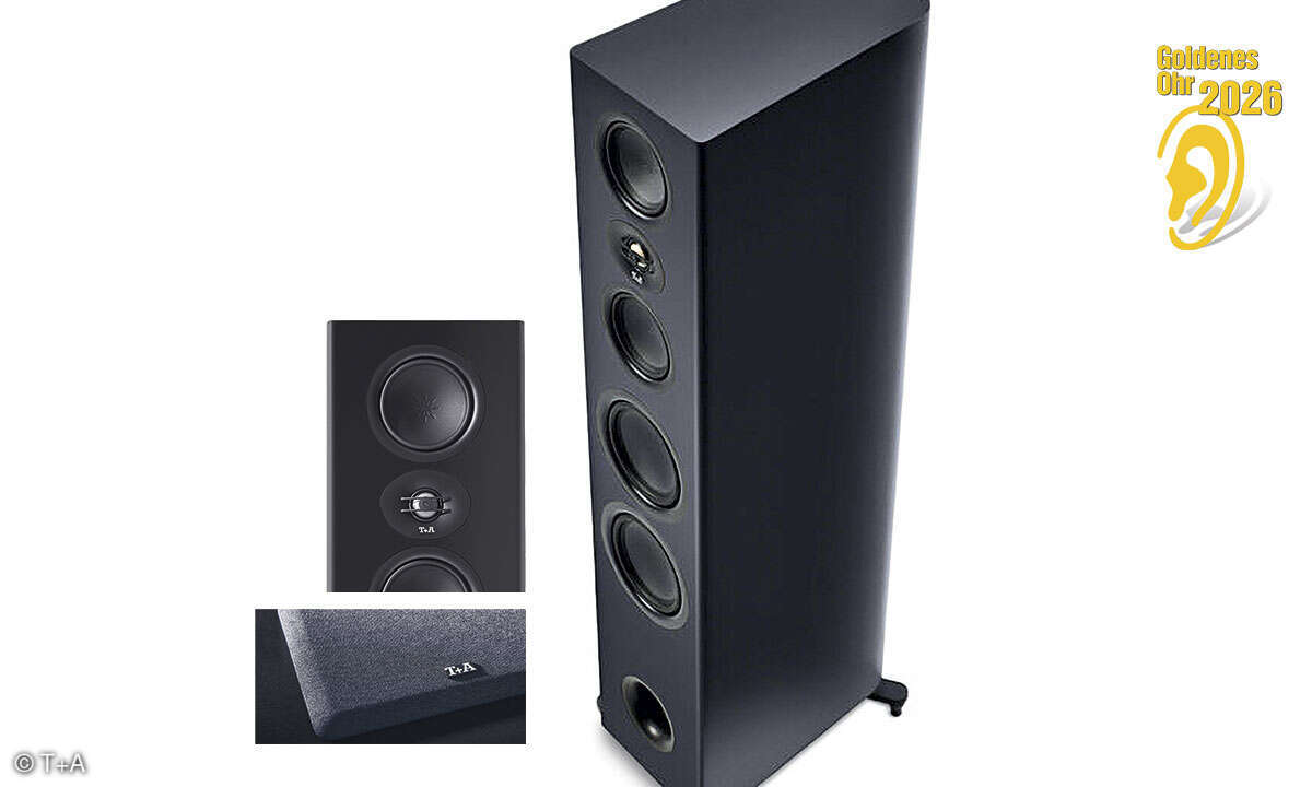 Der schlanke 3-Wege-Standlautsprecher verfügt über eine D'Appolito-Anordnung der Mittel- und Hochtöner.