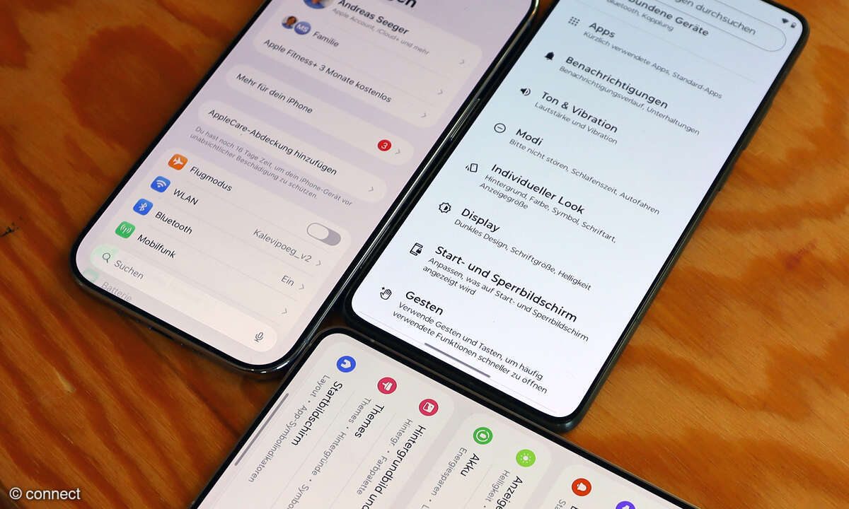 Moto Edge 70 versus Galaxy S25 Edge versus iPhone Air Vergleich Displayränder