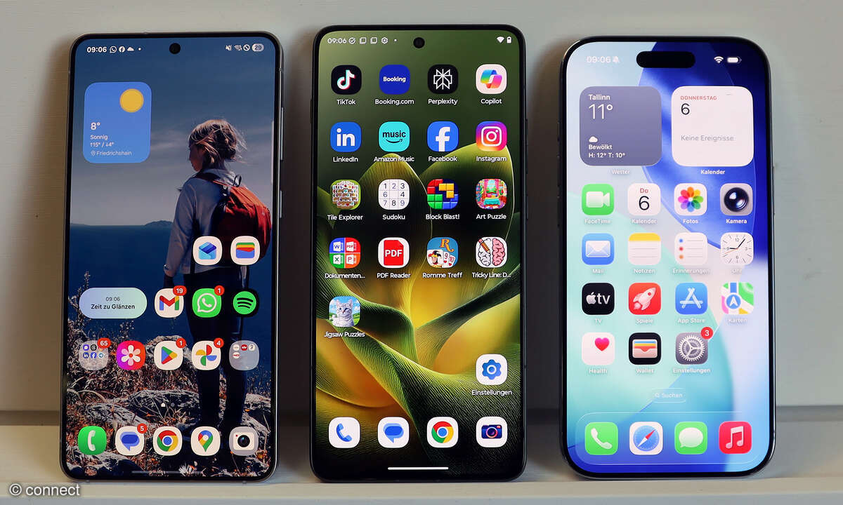 Moto Edge 70 versus Galaxy S25 Edge versus iPhone Air Vergleich Front