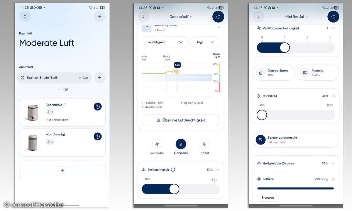 Blueair Dreamwell Test Screenshots App