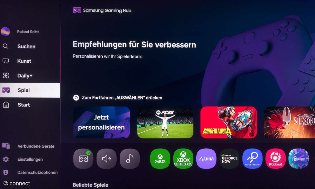 Samsung GQ65QN80F im Test: Screenshot Gaming