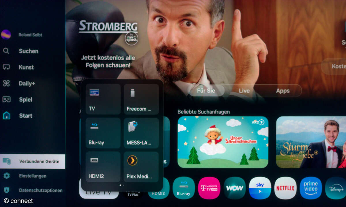 Samsung GQ65QN80F im Test: Screenshot Hauptmenü