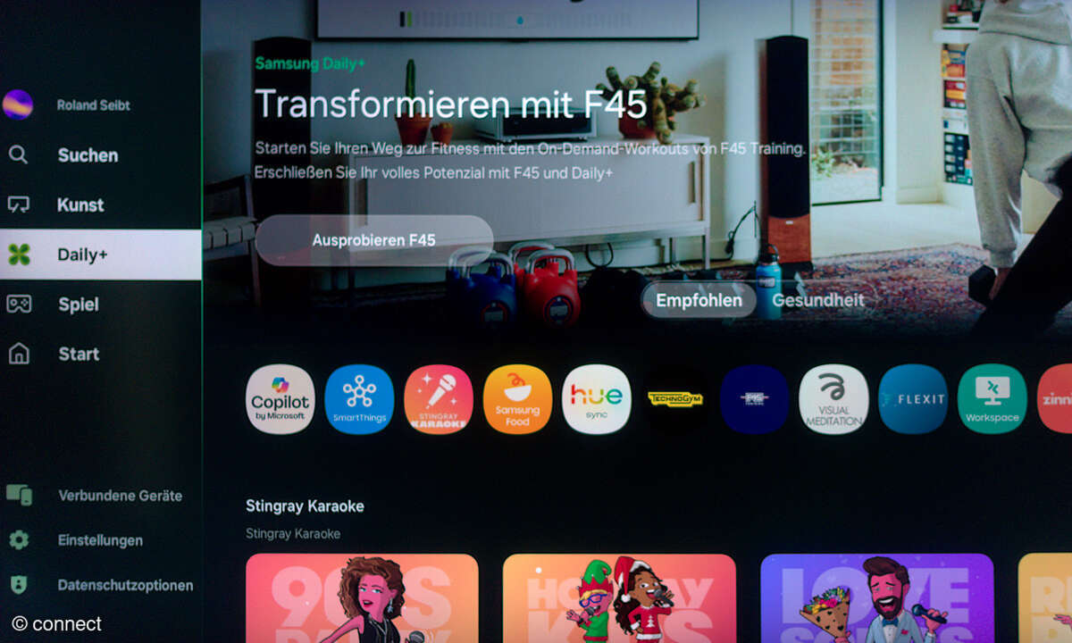 Samsung GQ65QN80F im Test: Screenshot Anktivitäten